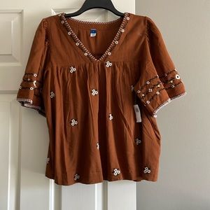 Brown boho style top